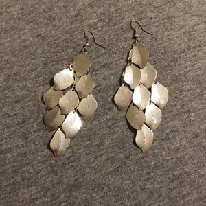 Silver Leaf Shaped Earrings